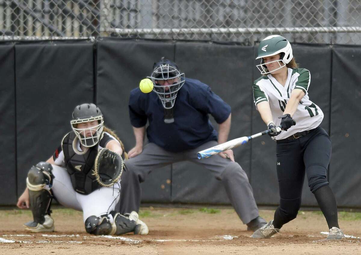Stamford defeated New Milford 10-0 in a CIAC Class LL softball tournament at Stamford High School on May 29, 2019 in Stamford, Connecticut.