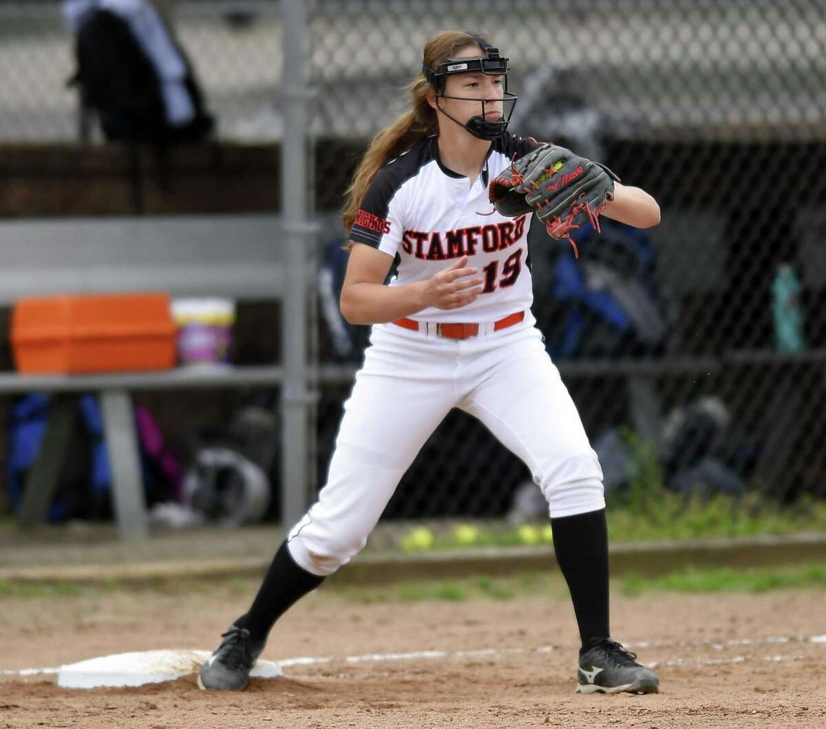 Stamford defeated New Milford 10-0 in a CIAC Class LL softball tournament at Stamford High School on May 29, 2019 in Stamford, Connecticut.