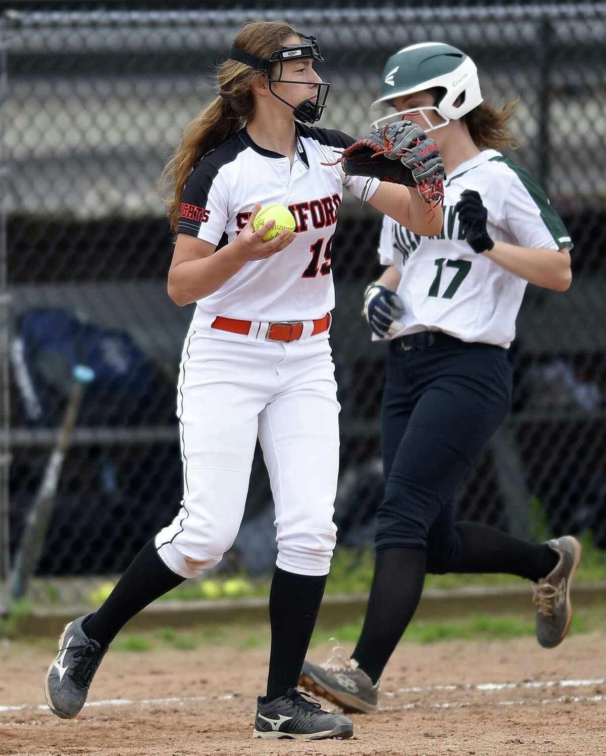 Stamford defeated New Milford 10-0 in a CIAC Class LL softball tournament at Stamford High School on May 29, 2019 in Stamford, Connecticut.