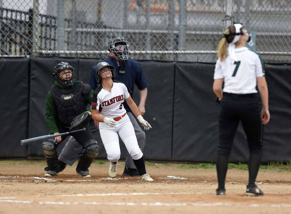 Stamford defeated New Milford 10-0 in a CIAC Class LL softball tournament at Stamford High School on May 29, 2019 in Stamford, Connecticut.