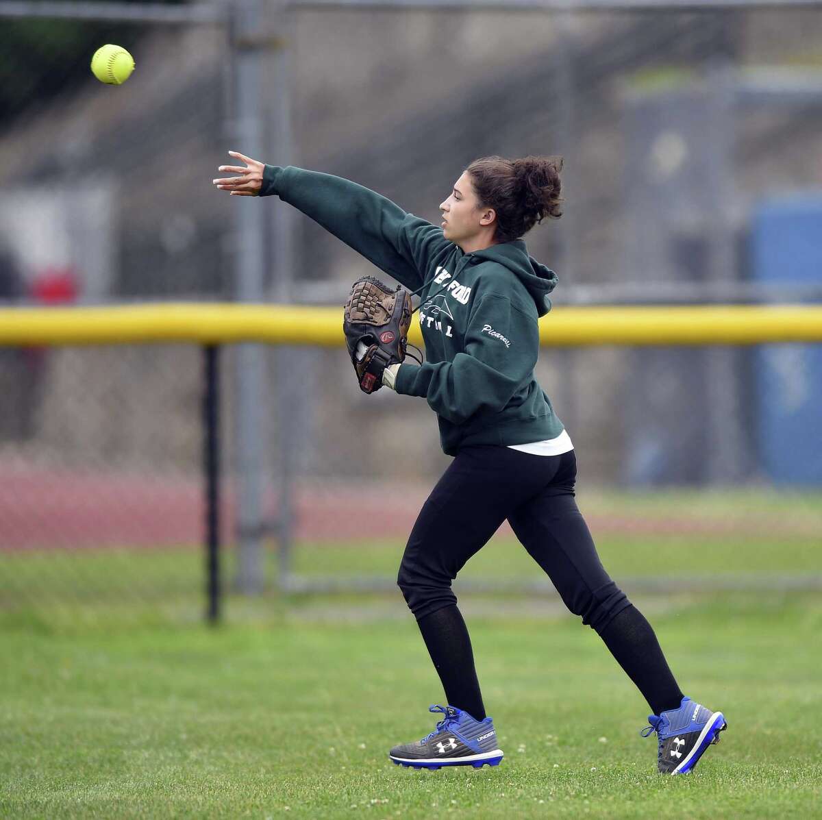 Stamford defeated New Milford 10-0 in a CIAC Class LL softball tournament at Stamford High School on May 29, 2019 in Stamford, Connecticut.