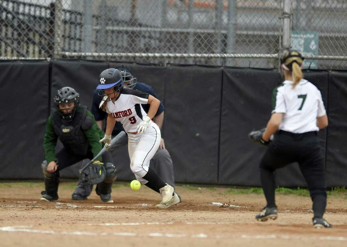 Stamford defeated New Milford 10-0 in a CIAC Class LL softball tournament at Stamford High School on May 29, 2019 in Stamford, Connecticut.