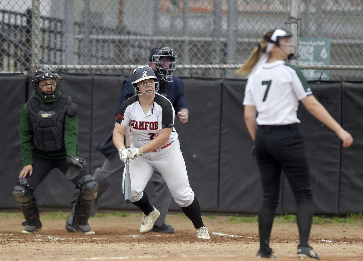 Stamford defeated New Milford 10-0 in a CIAC Class LL softball tournament at Stamford High School on May 29, 2019 in Stamford, Connecticut.