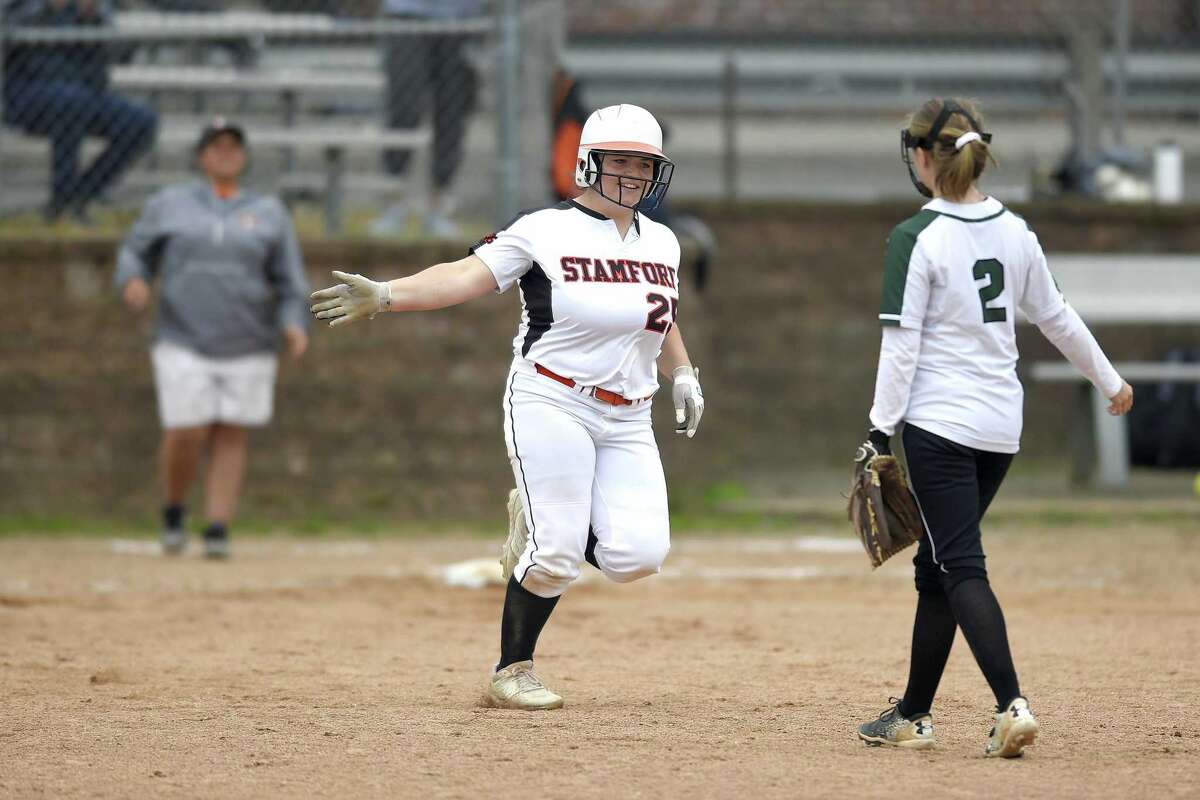 Stamford defeated New Milford 10-0 in a CIAC Class LL softball tournament at Stamford High School on May 29, 2019 in Stamford, Connecticut.