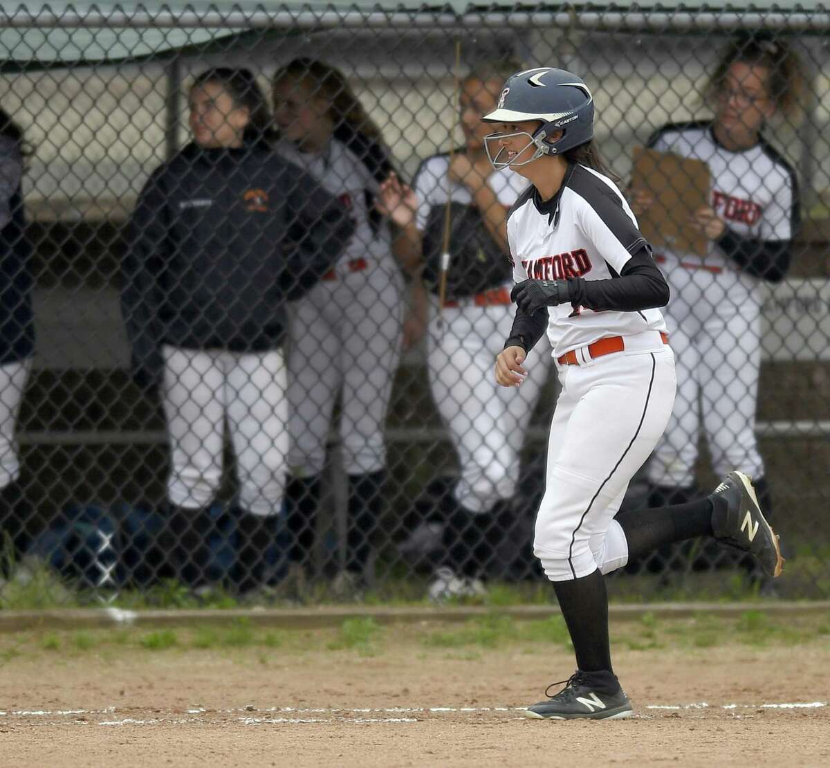 Stamford defeated New Milford 10-0 in a CIAC Class LL softball tournament at Stamford High School on May 29, 2019 in Stamford, Connecticut.