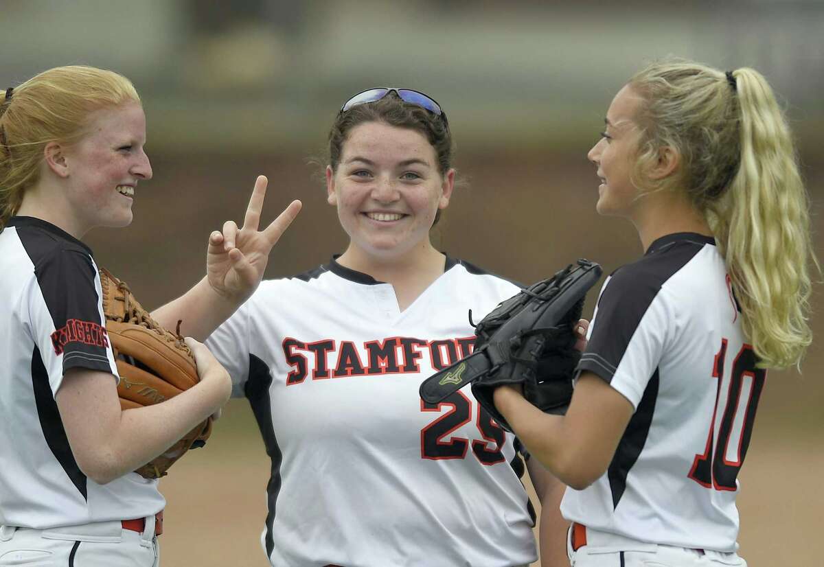 Stamford defeated New Milford 10-0 in a CIAC Class LL softball tournament at Stamford High School on May 29, 2019 in Stamford, Connecticut.