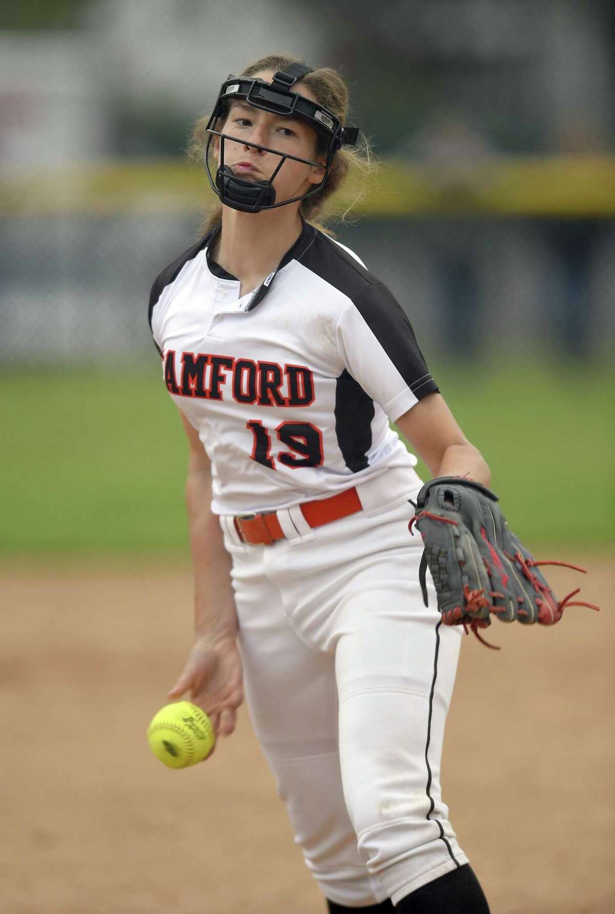 Stamford defeated New Milford 10-0 in a CIAC Class LL softball tournament at Stamford High School on May 29, 2019 in Stamford, Connecticut.