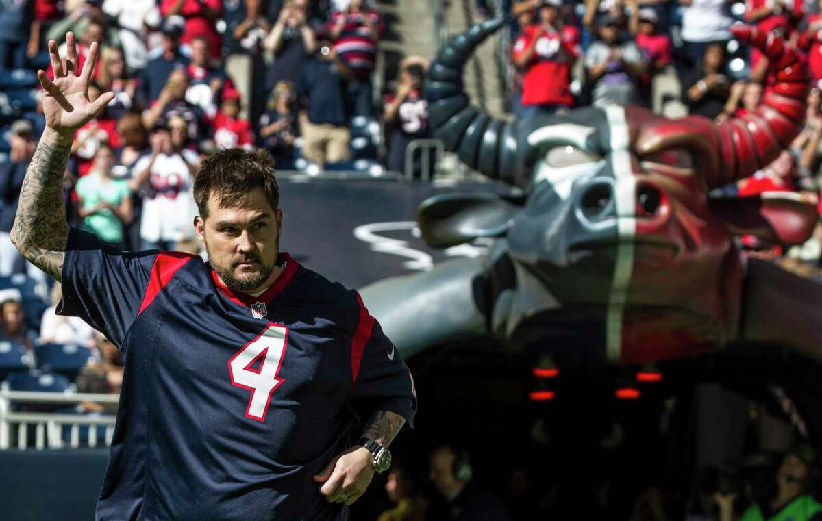 PHOTOS: May 29 - Texans OTAs  Former Navy Seal Marcus Luttrell is introduced before an NFL football game between the Houston Texans and the Cincinnati Bengals at NRG Stadium on Sunday, Nov. 23, 2014, in Houston.  >>>See photos from the Houston Texans' OTAs on Wednesday, May 29, 2019 ... 