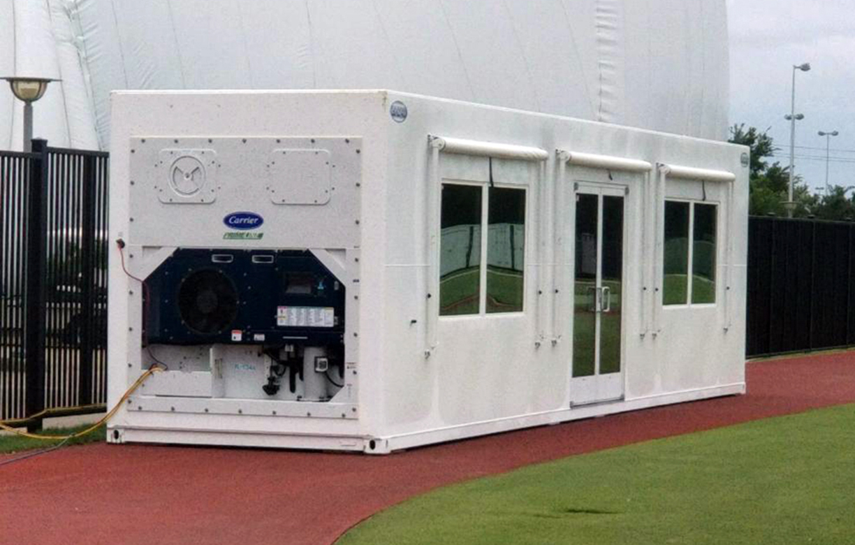 Texans install large mobile cooling room at practice