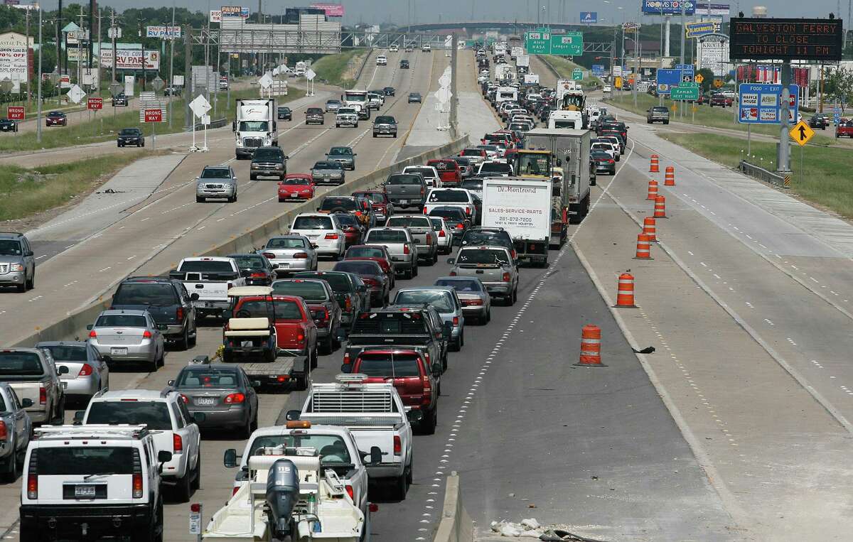 Completion of work to expand Interstate 45 in the League City area will be the biggest factor affecting mobility projects in the city, City Manager John Baumgartner says. “I-45 is the heartbeat, the main artery, for the whole community,” he said. The interstate is also key hurricane evacuation route, as shown in this photo of northbound traffic on the highway in League City in 2008 as residents fled the path of Hurricane Ike.