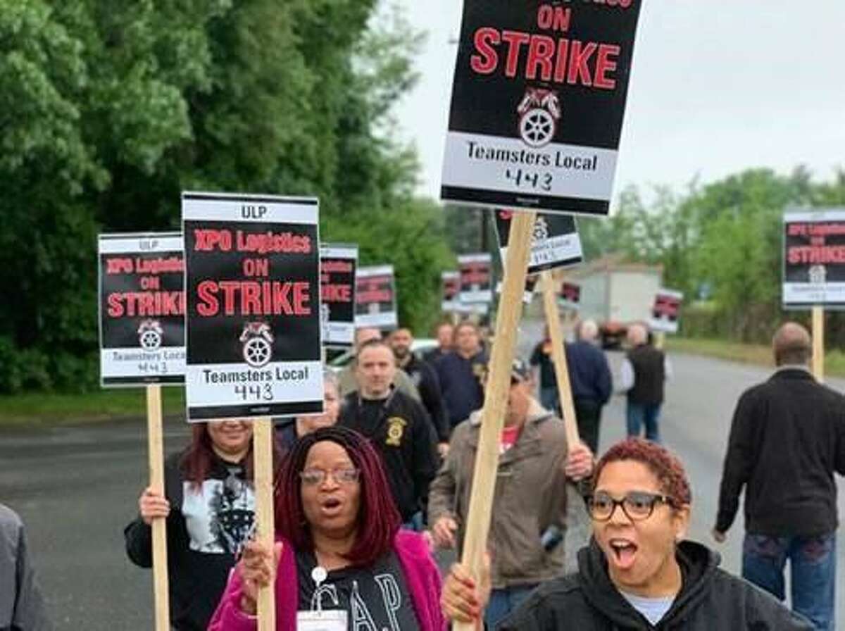 About a dozen workers at an XPO Logistics facility in North Haven, Conn., walked out the morning of Thursday, May 30, 2019, to protest allegedly unfair labor practices.