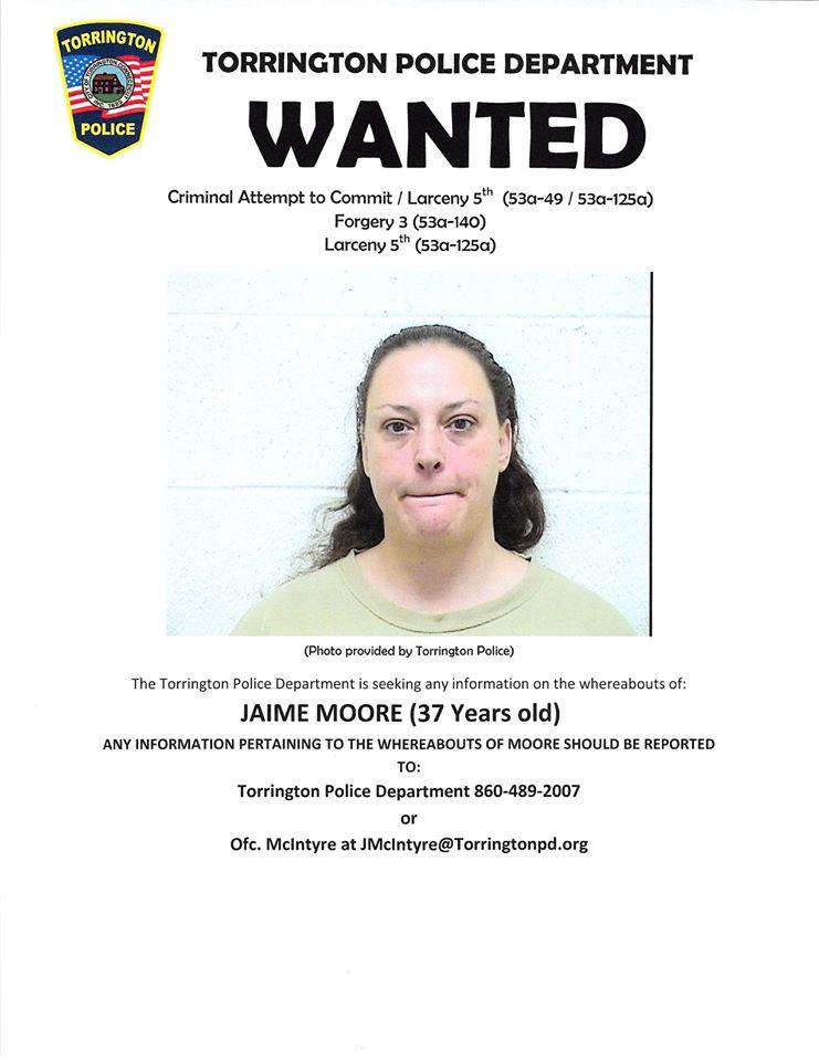 Torrington Police Seek Woman Facing Larceny Forgery Charges