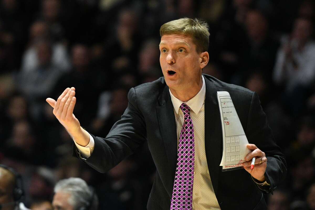WEST LAFAYETTE, IN - JANUARY 25: Michigan Wolverines Assistant Coach Luke Yaklich talks to players during the Big Ten Conference college basketball game between the Michigan Wolverines and the Purdue Boilermakers on January 25, 2018, at Mackey Arena in West Lafayette, Indiana. (Photo by Michael Allio/Icon Sportswire via Getty Images)