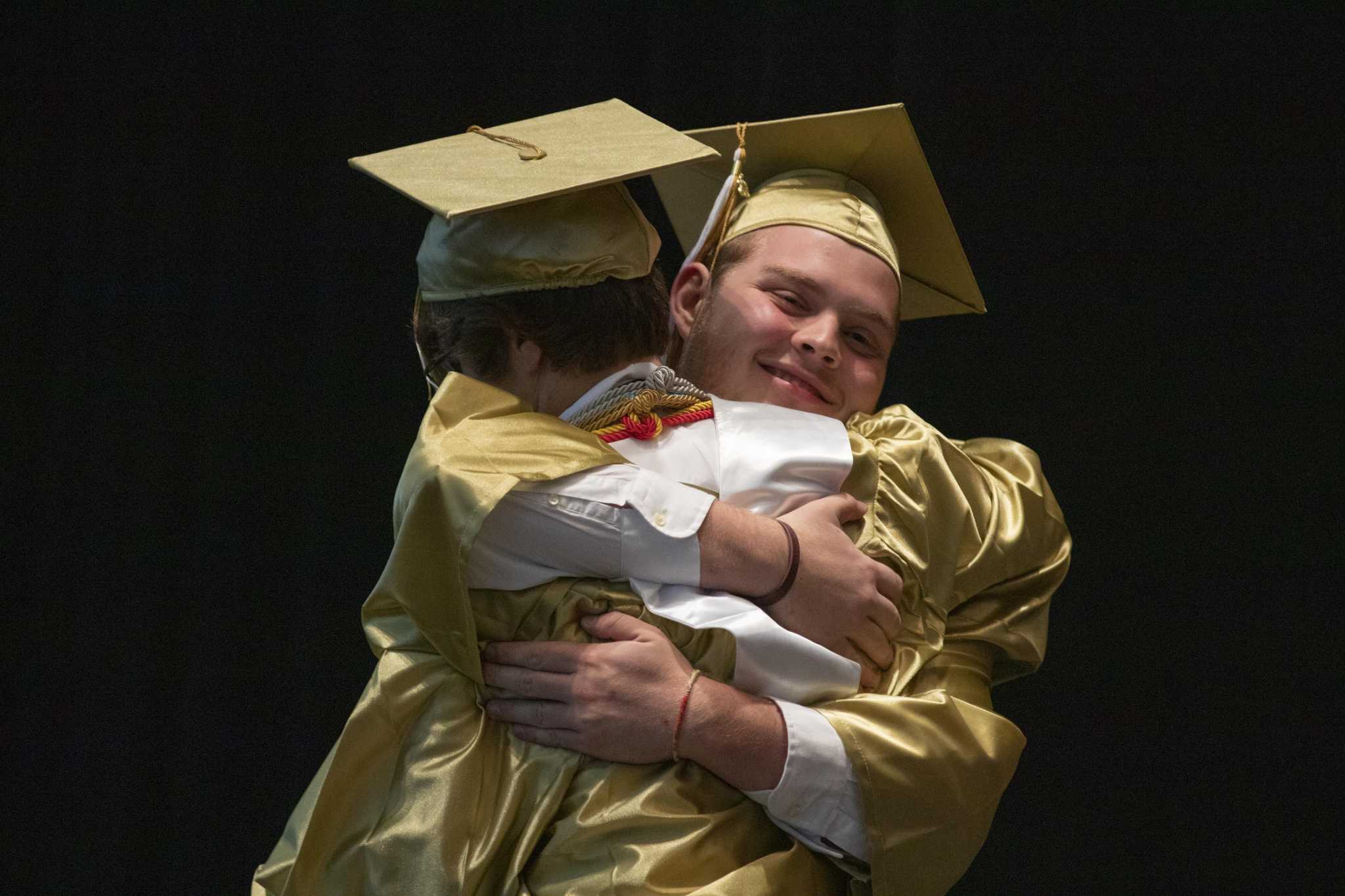Conroe High School graduates celebrate with a full crowd