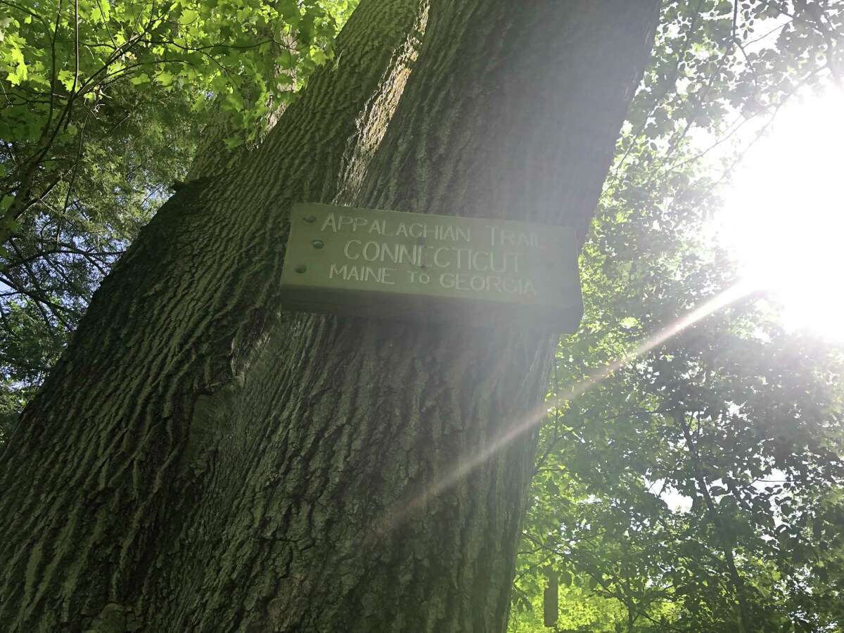 A sign along the Connecticut portion of the Appalachian Trail.