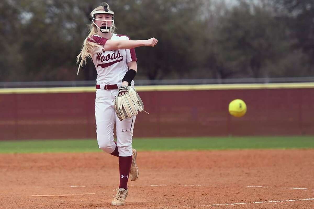 Cy Woods senior pitcher Kaylee Ryan delivers a pitch during a District 14-6A matchup.