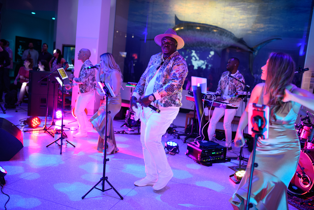 Guests party with dinosaurs at Houston Museum of Natural Science's