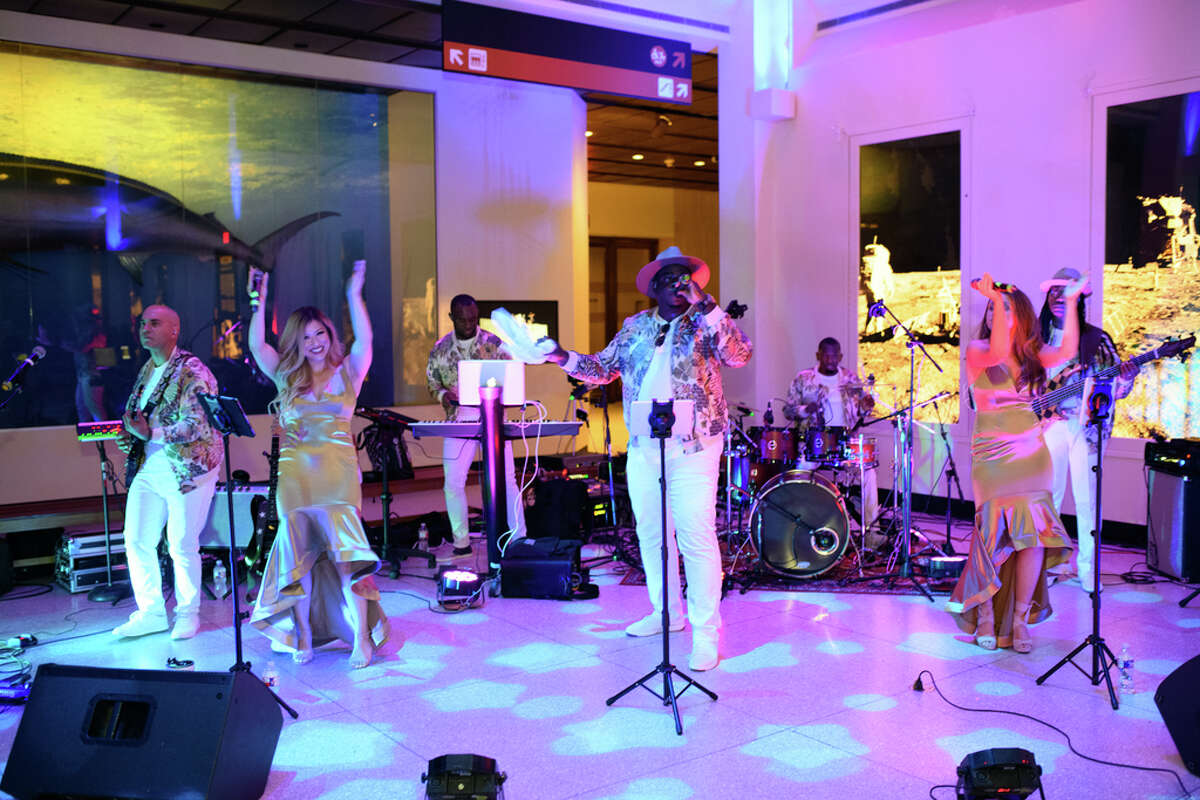 Guests party with dinosaurs at Houston Museum of Natural Science's