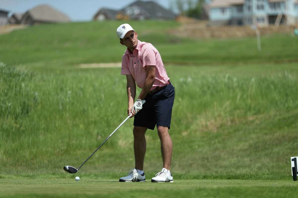 Cheshire’s Chris Simione helped lead the Bentley University men’s golf team to the NCAA Division II national championship meet in May of 2019.
