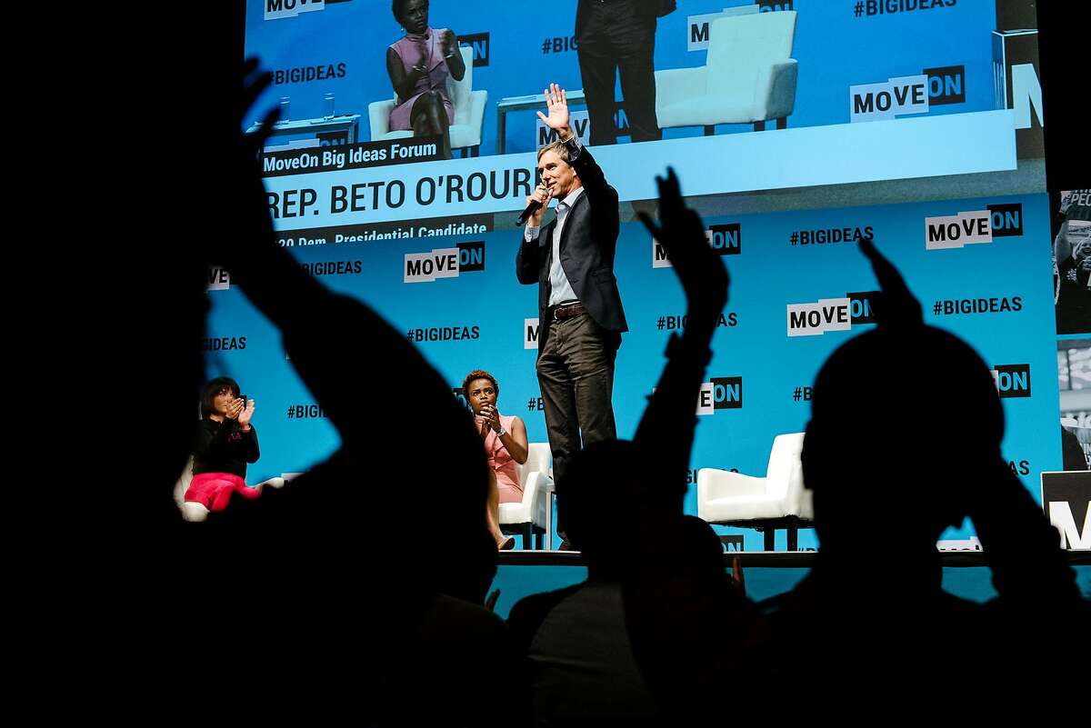 U.S. Rep. Beto O'Rourke (D-TX) speaks during the MoveOn Big Ideas Forum conference held at the Warfield Theater in San Francisco, Calif., on Saturday, June 1, 2019.