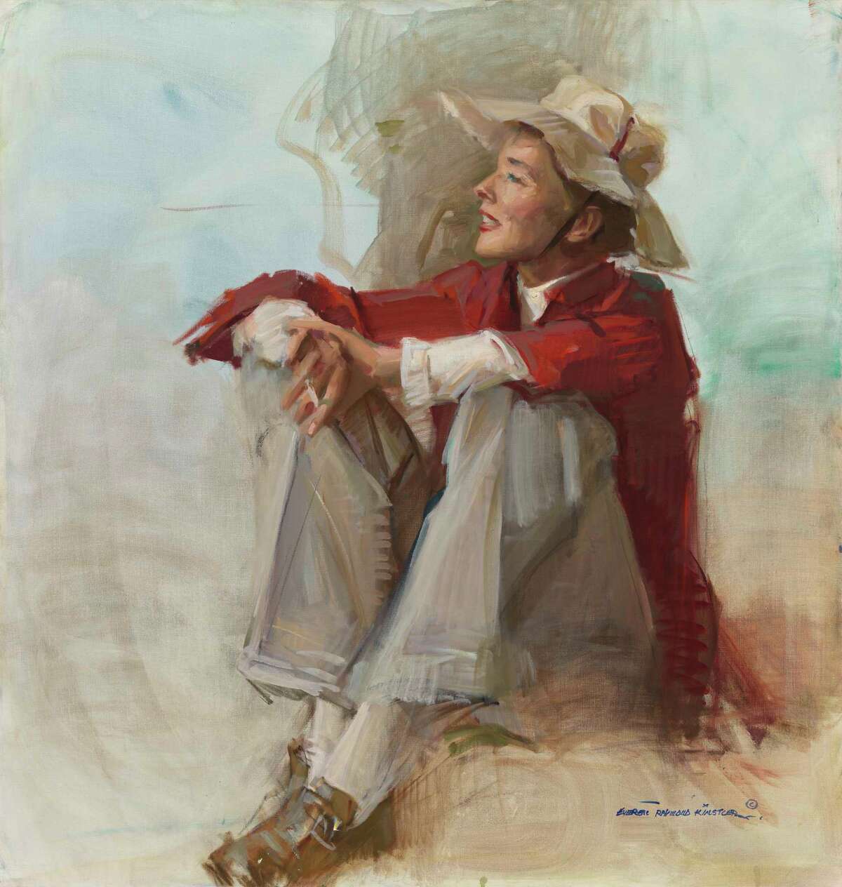 A portrait of Katharine Hepburn painted by Everett Raymond Kinstler in 1982.