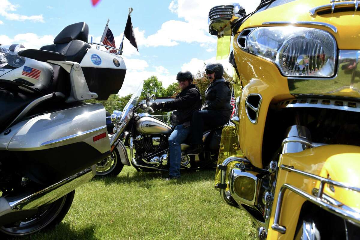 Bikers assemble in Lake George Village for the start of Americade, the annual motorcycle rally that draws thousands of riders to the village surrounding Adirondack Mountains, on Monday, June 3, 2019, on in Lake George, N.Y. (Will Waldron/Times Union)