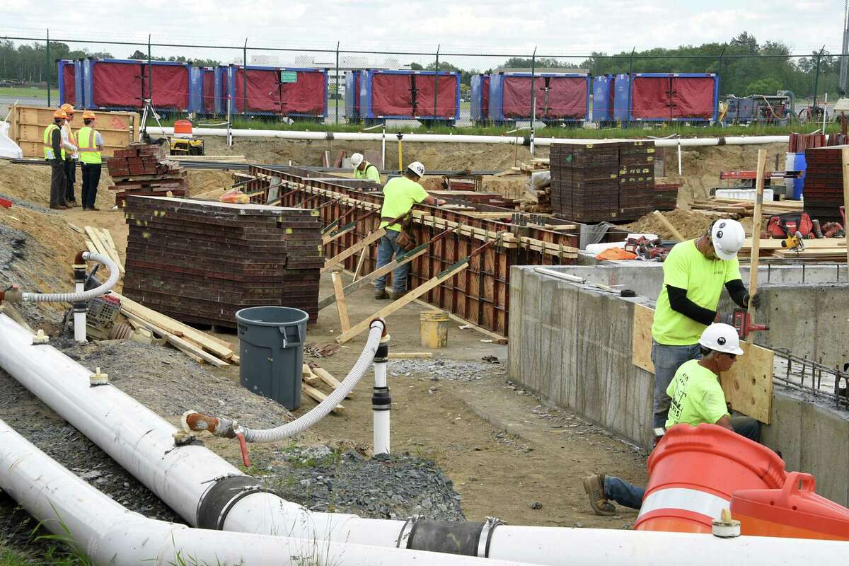 Construction continues on the expansion at the Albany International Airport on Monday, June 3, 2019 in Colonie, N.Y. (Lori Van Buren/Times Union)