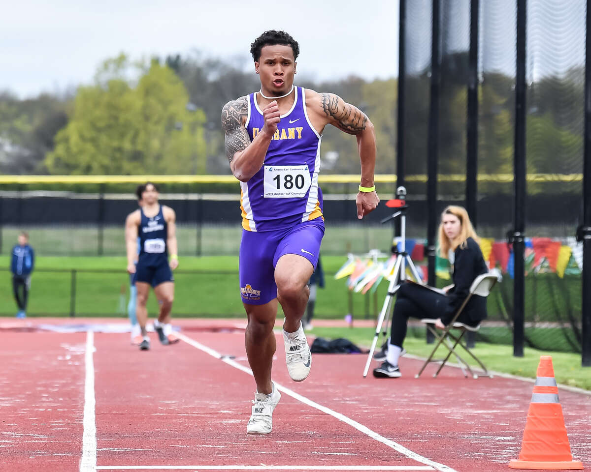 UAlbany senior Devon Willis will compete in his first NCAA outdoor championship on Friday. (Bill Ziskin/UAlbany athletics)