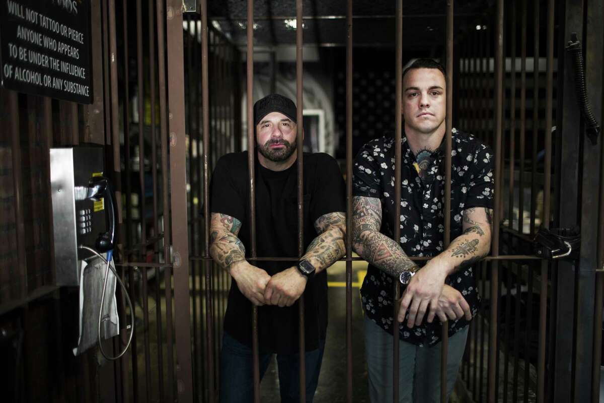 Prison Break Tattoos' BK Klev and Robbie Carson at the tattoo studio on Monday, June 3, 2019, in Houston. Prison Break Tattoos, that is the subject of a new A&E reality show, "Hero Ink," that starts airing Thursday.