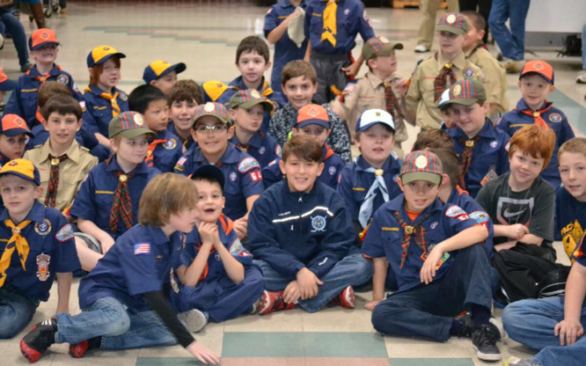 Jane Ryan Cub Scouts recently hosted Sam Rodrigue, 9, founder of Sam’s Kids food drives. Sam’s Kids has donated more than 11,000 pounds of food to local food pantries since September.