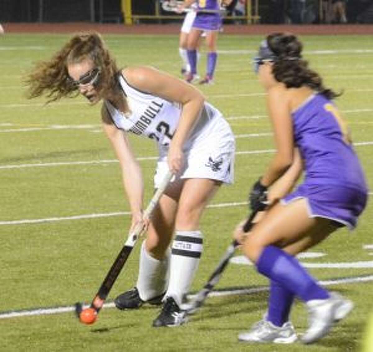 Trumbull High's Mimi Leonard looks to advance the ball. — Andy Hutchison photo