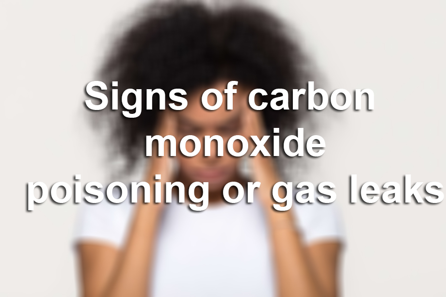 Signs of a natural gas leak or carbon monoxide poisoning