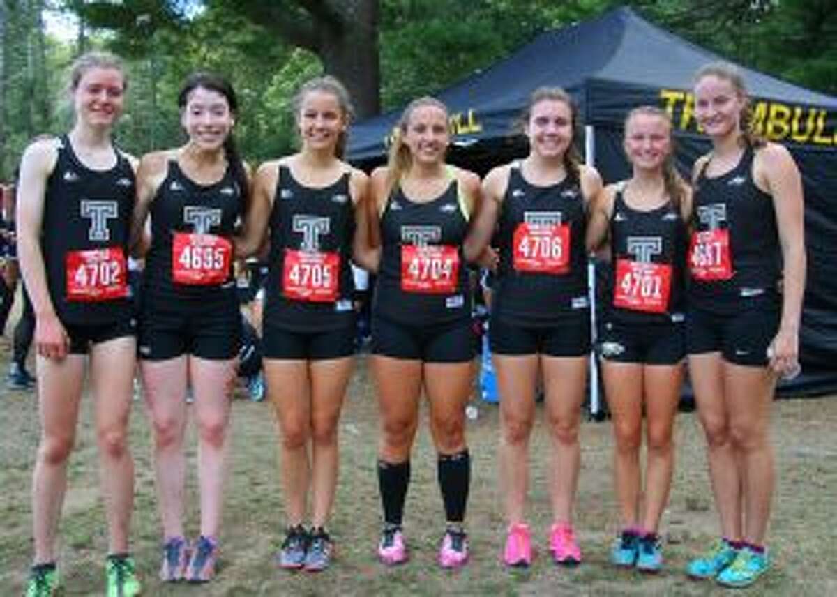 Among the varsity runners competing for Trumbull High at the Ocean State Invitational were Molly Malloy, Victoria Estacio, Kate Romanchick, Jill Ryan, Valerie Mingrone, Margaret LoSchiavao and Sophia Hopwood.