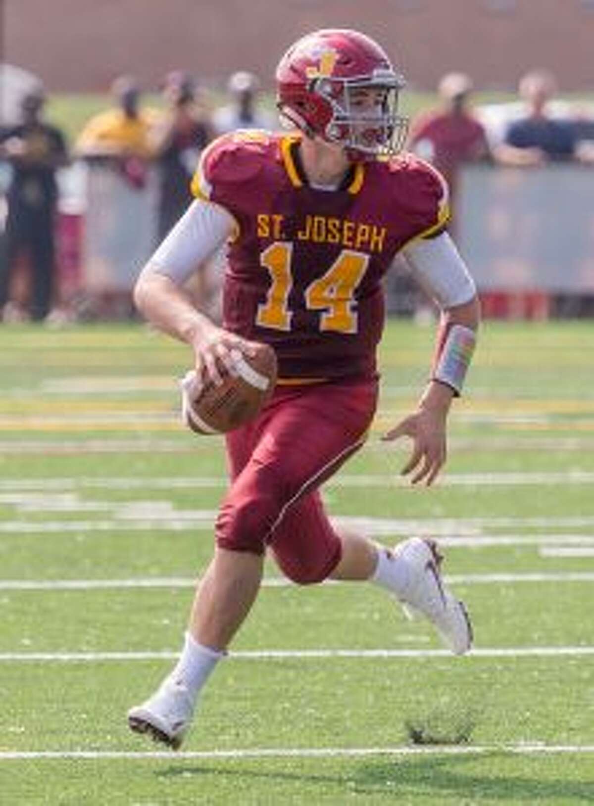 Cory Babineau tossed six touchdown passes in the Cadets' win over Ledyard. — David G. Whitham photo