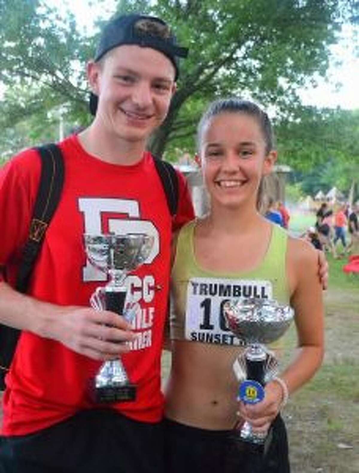 Drew Thompson and Kate Romanchick were the top male and female runners at the Sunset Run.