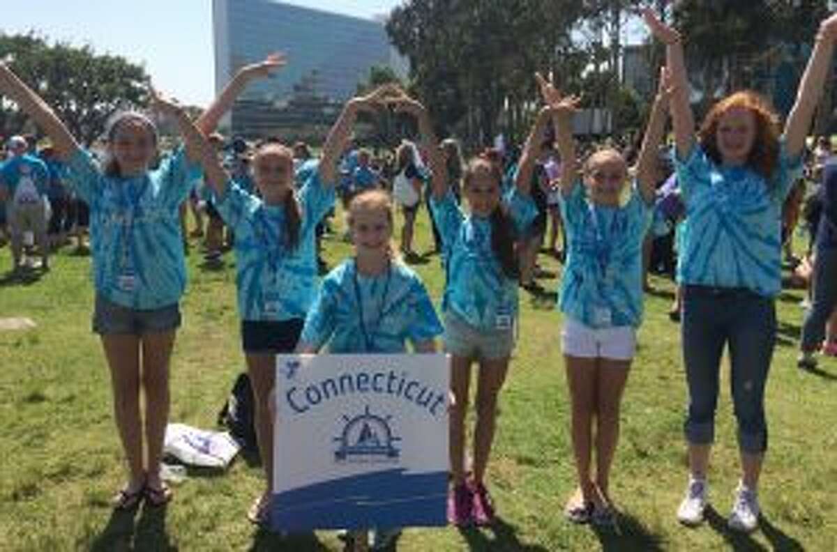 Lakewood-Trumbull YMCA sent six gymnasts to the YMCA National Gymnastics Championship competition in Long Beach, Calif. Pictured are Sarah Gold of Trumbull, Talia Lalli of Trumbull, Lindsay Capobianco of Milford, Zosia Kocab of Monroe, Alyssa Lalli of Trumbull and Callan Vaughn of Trumbull.