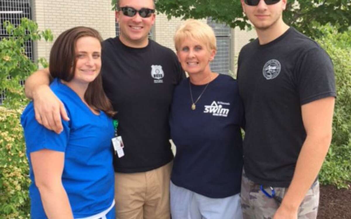 Shannon Burke and her fiancé Tom Gorton, Ann Gorton and Ryan Gorton will all take part in the Swim Across the Sound.