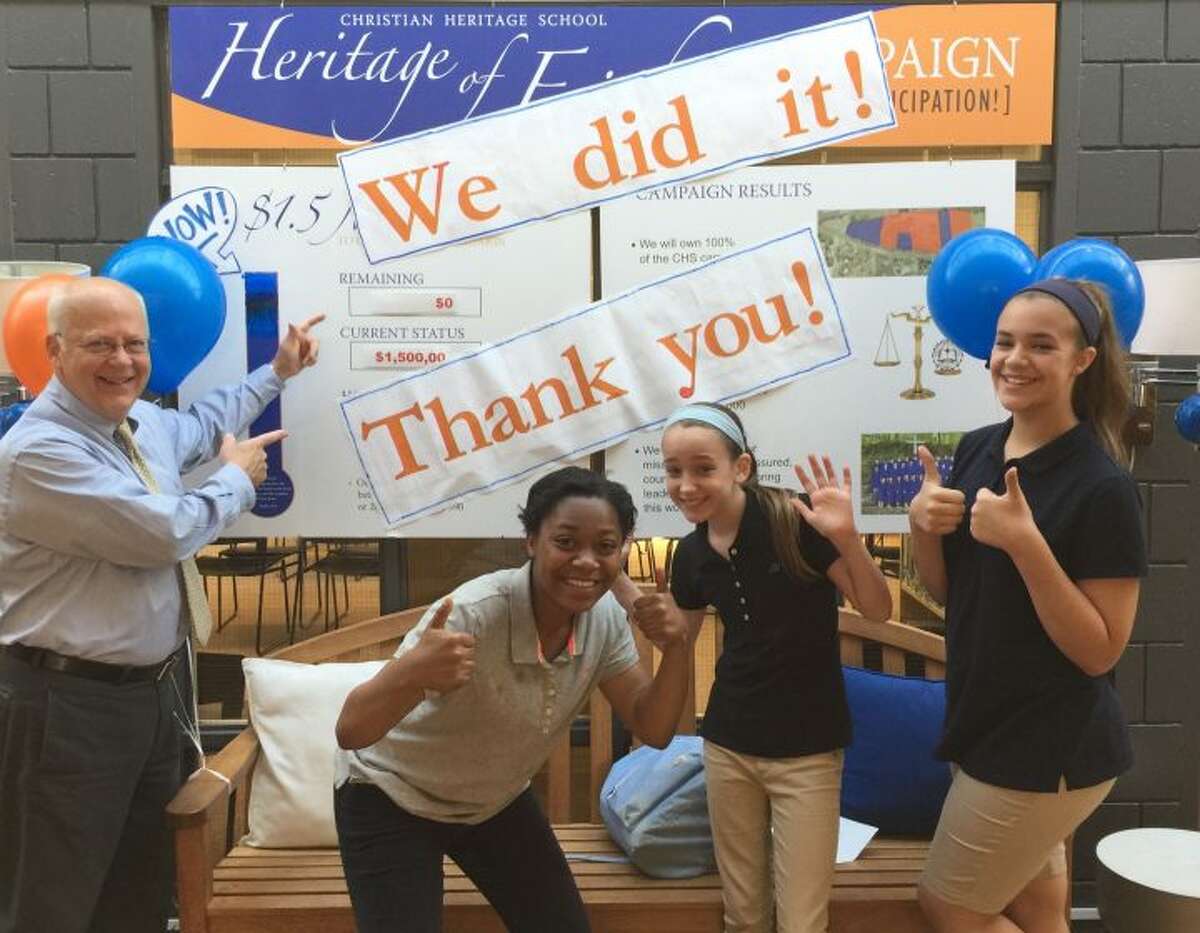 Christian Heritage School celebrate the completion of the “Heritage of Faith” campaign last week.