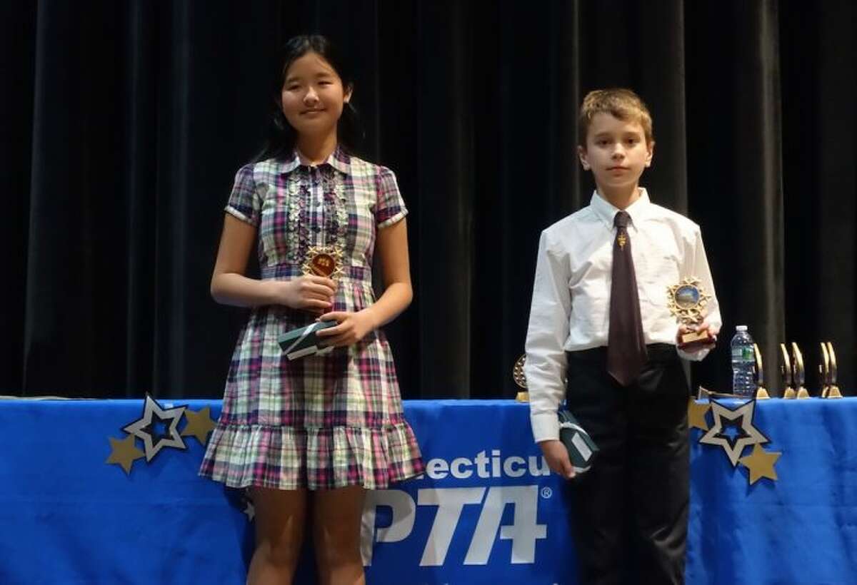 Frenchtown Elementary School fifth grader Johannes Rysse and Madison Middle School sixth grader Catherine Xie were honored in Fairfield last week at the statewide reception for Reflections winners. Both were winners of the National Reflections Award of Merit.