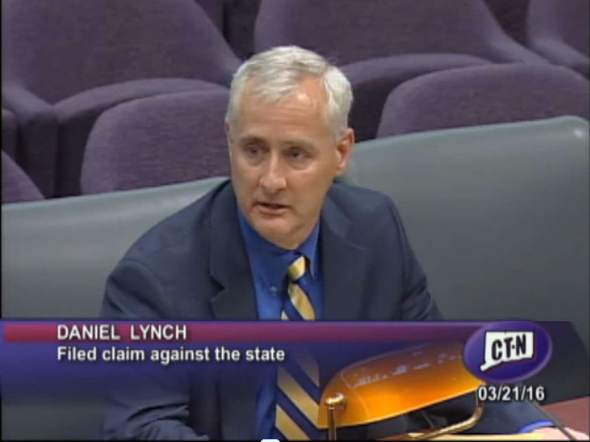 Trumbull resident Dan Lynch testifies in Hartford earlier this year.