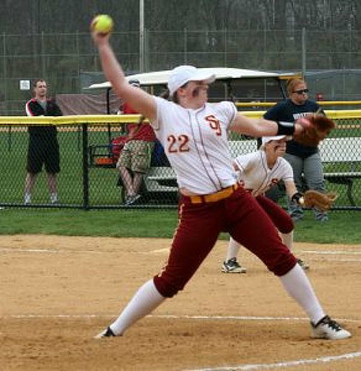 Nicole Williams struck out 14 of the 15 batters she faced in pitching her gem. — Bill Bloxsom photo