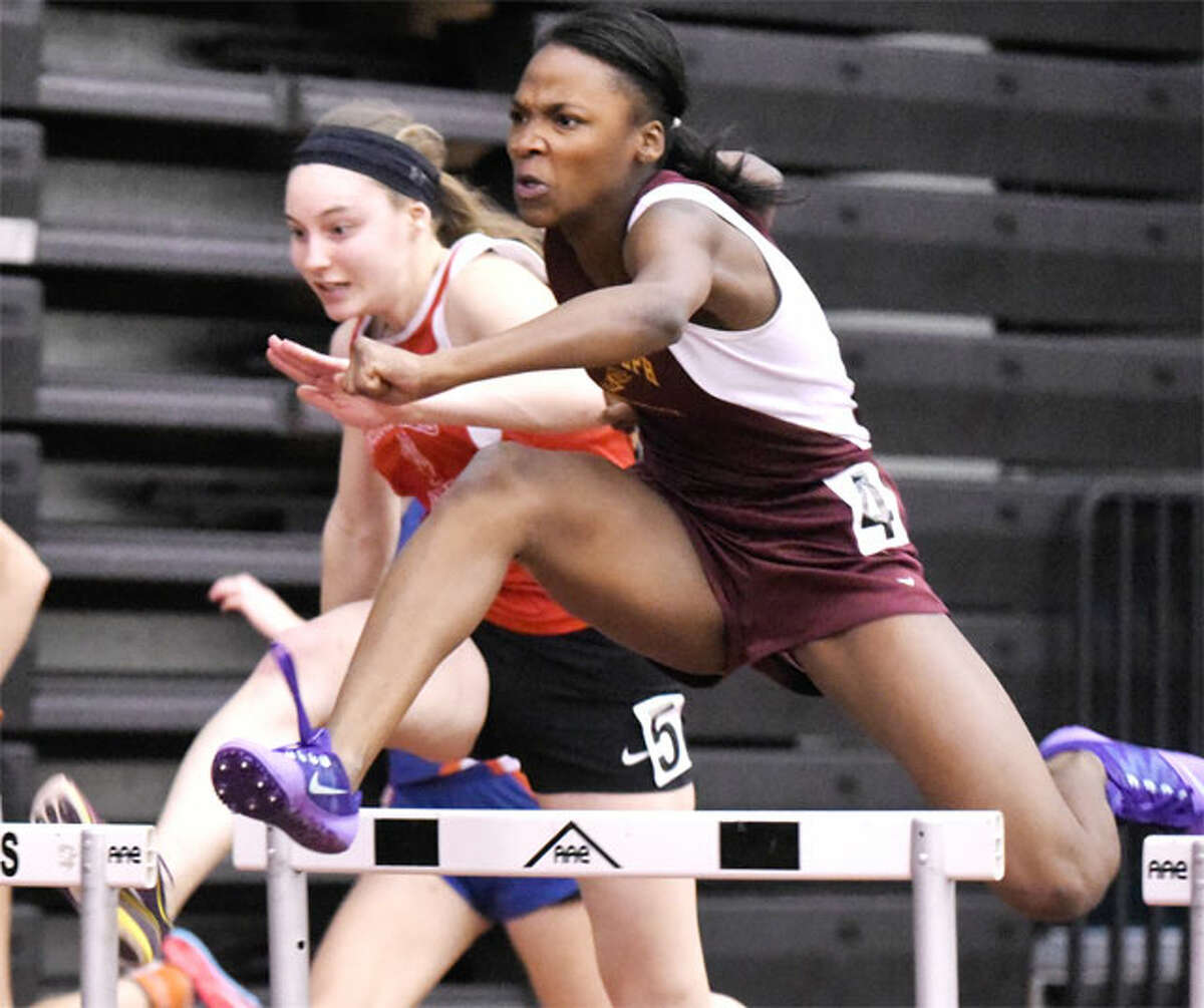 St. Joseph High School's Jada Harris took part in three events at the O'Grady Relays. — Dave Stewart photo