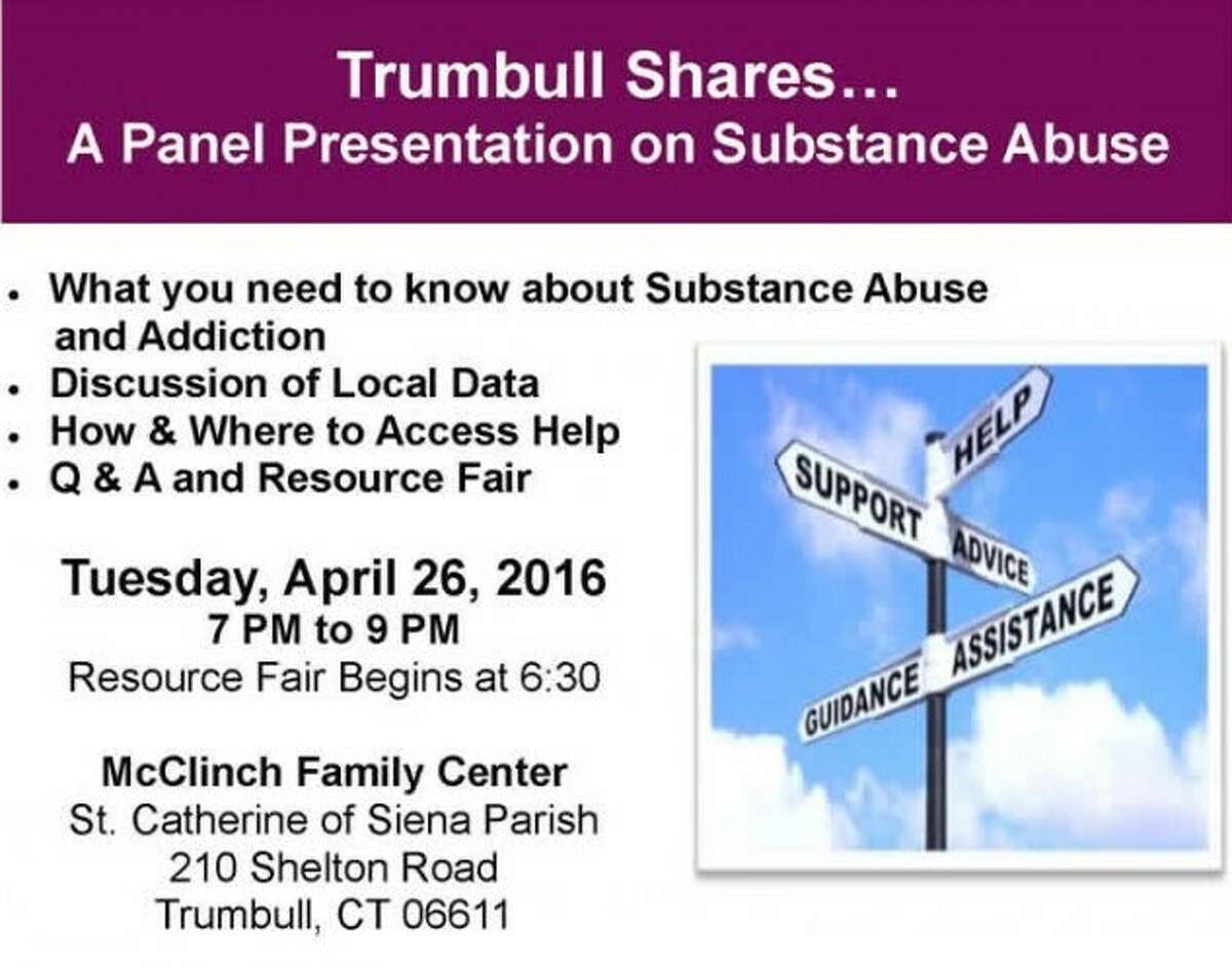Trumbull Shares: A Panel Presentation on Substance Abuse will take place Tuesday, April 26.
