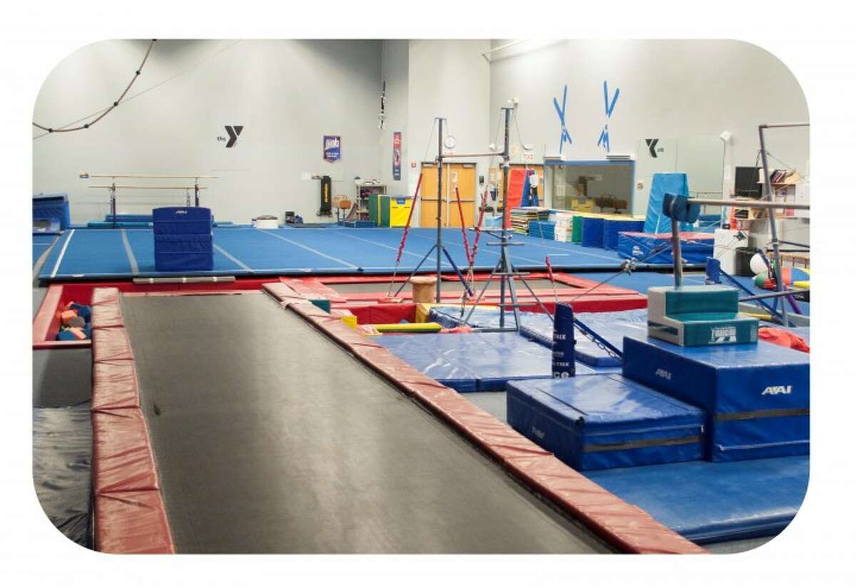 The gymnastics studio inside the Lakewood-Trumbull YMCA.