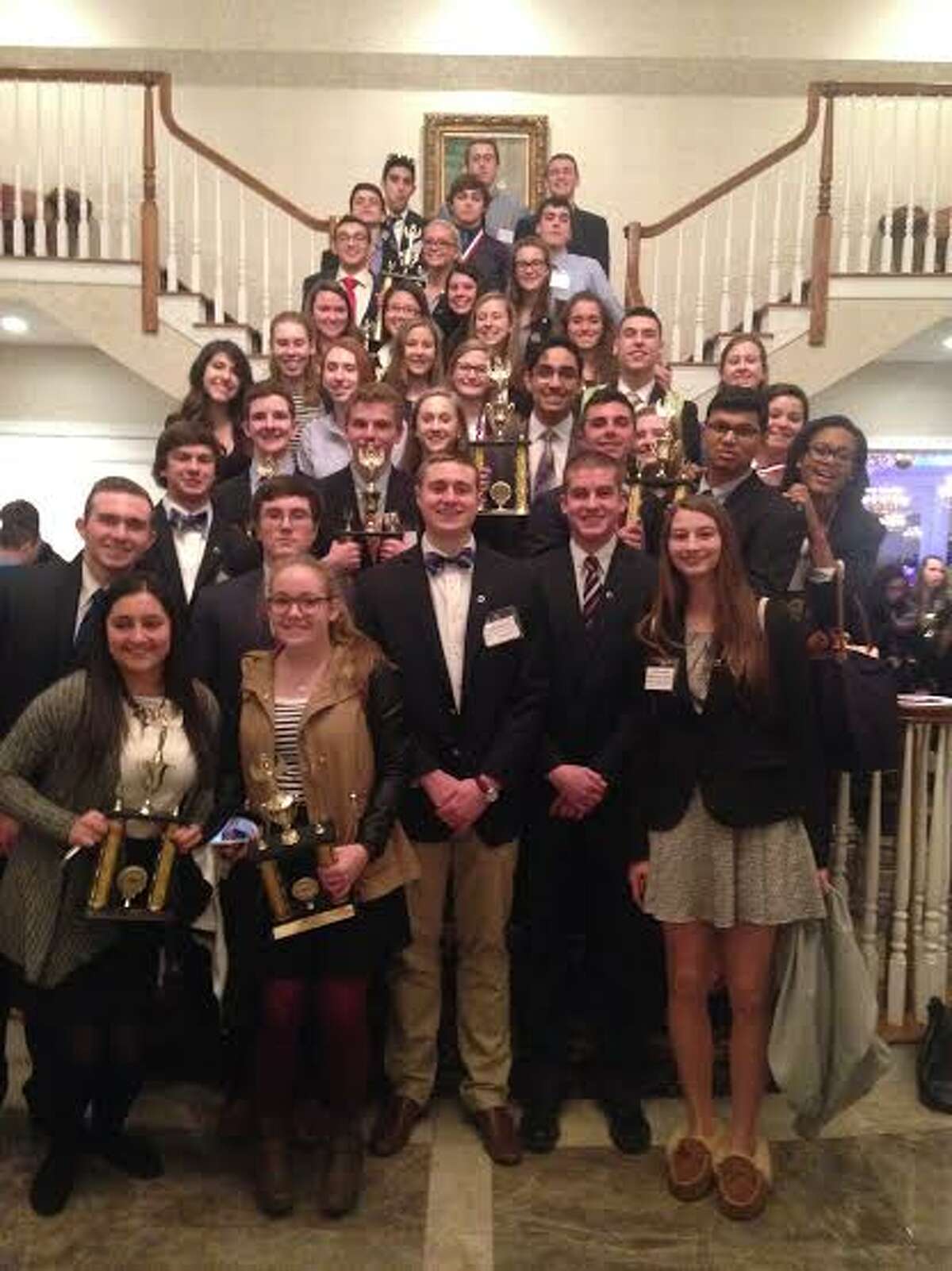 Trumbull's DECA club at the Aqua Turf Club March 1.