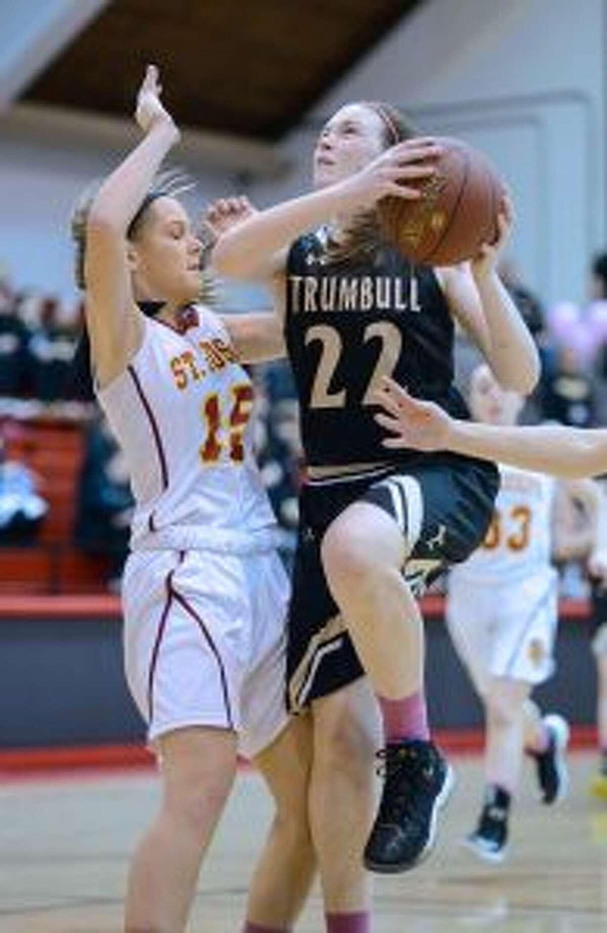 Trumbull High's Aisling Maguire scored seven points versus the Crusaders. - David G. Whitham photo