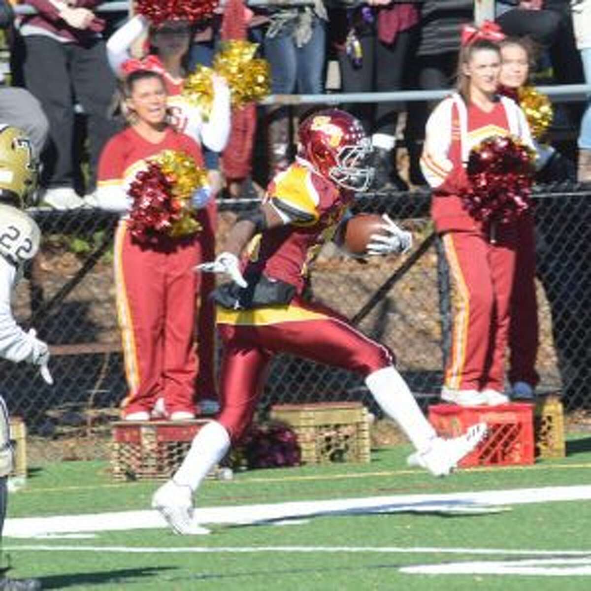 Jaden Shirden rushed for four touchdowns in St. Joseph's 65-6 win over Trumbull on Thanksgiving. - Andy Hutchison photo