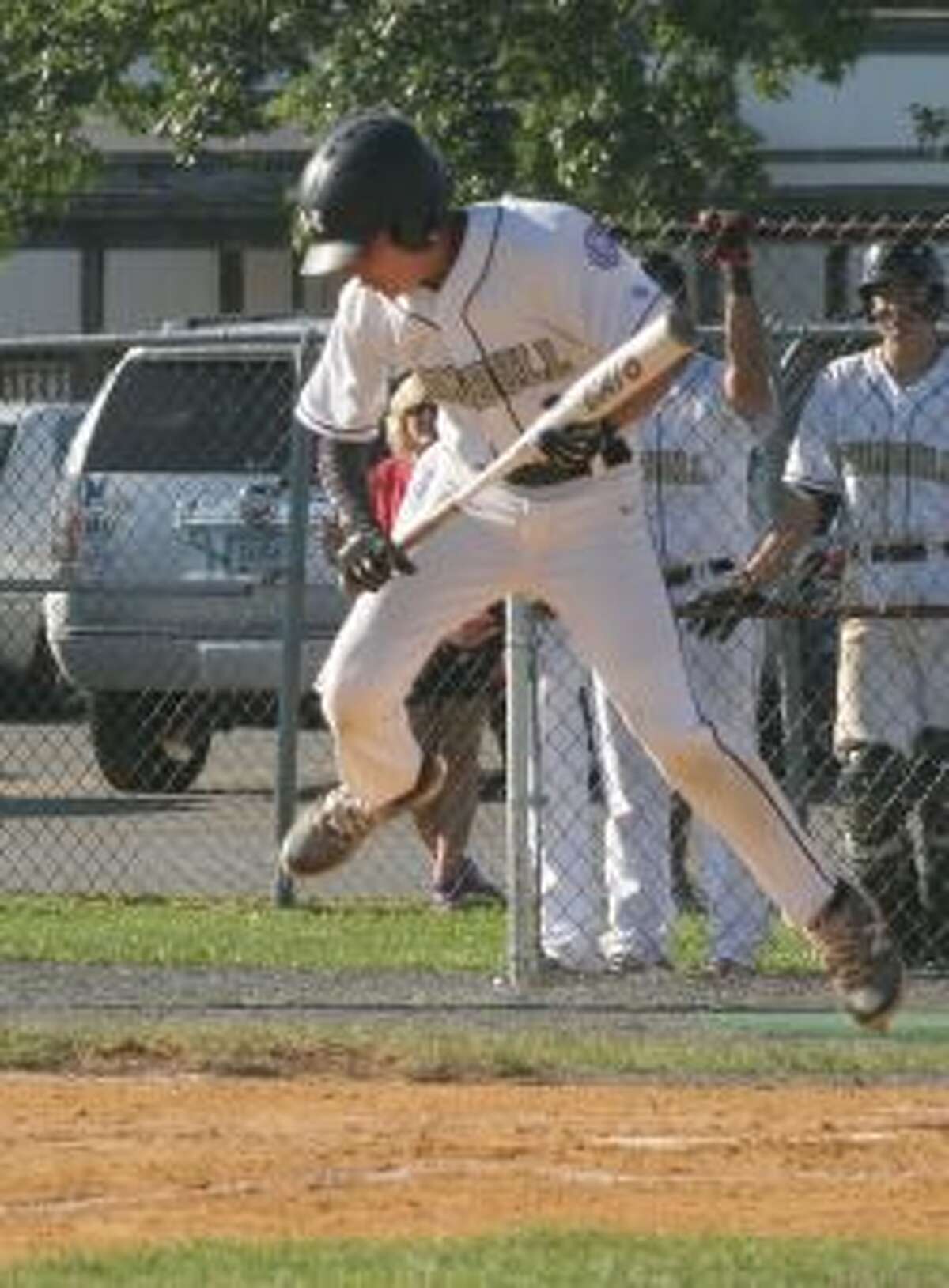 Jake Gruttadauria got more than he bargained for, while sacrificing he was hit by a pitch.