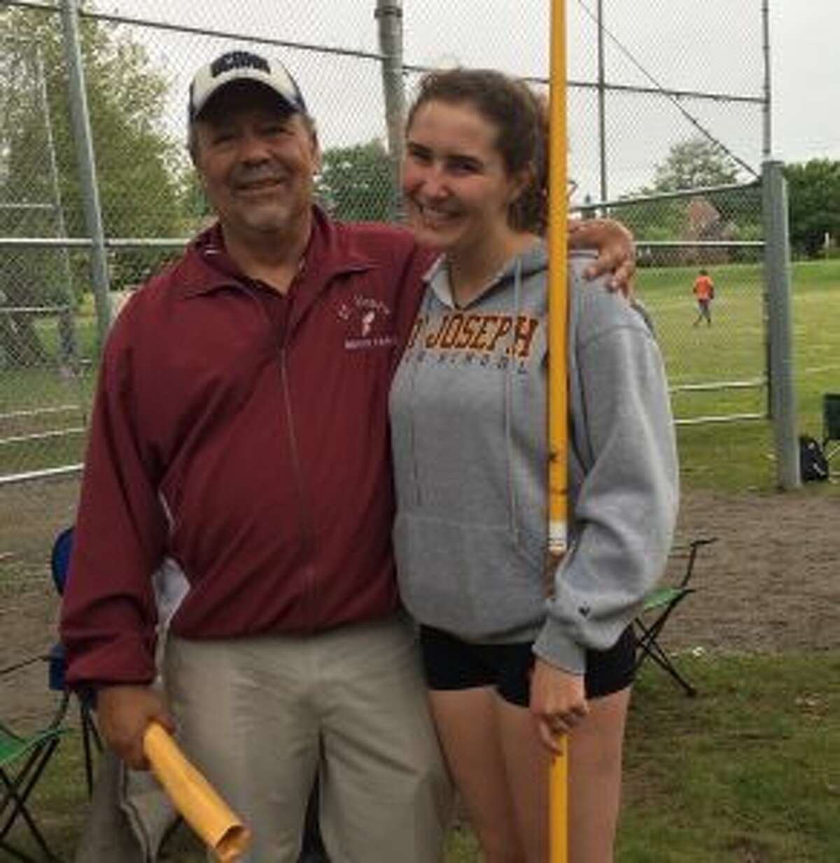 State Open champion Sophia Jagoe-Seidl and Cadet coach Gary Schmidlin.