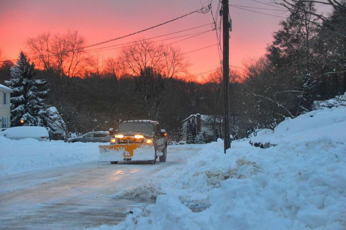 Plow on Inwood Rd as Sunsets Trumbull CT